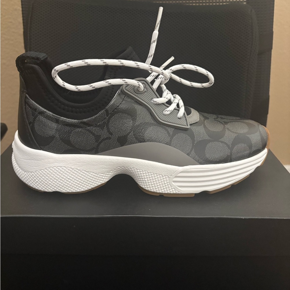 Coach Women's Gray and White Sneakers